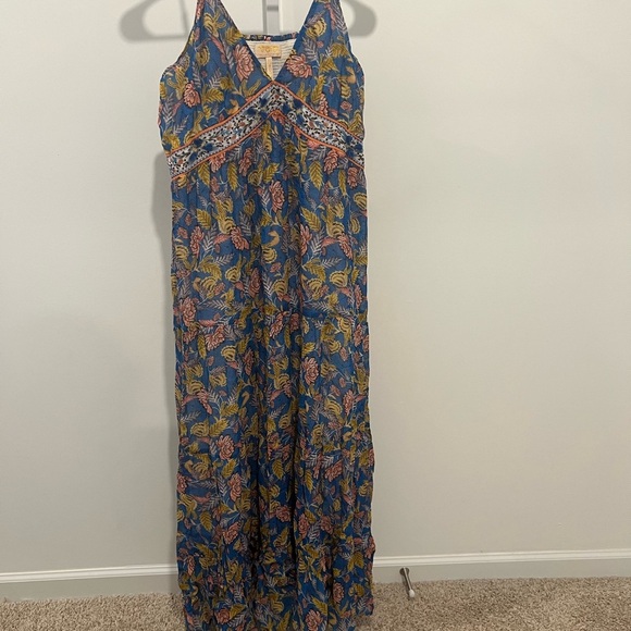 VERB  BY PALLAVI SINGHEE / Powder Blue Printed Spaghetti Dress / Size 14 - Picture 4 of 7